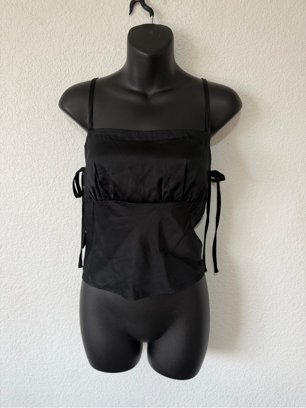 Wild Fable Black Square Neck Tie-Side Cami